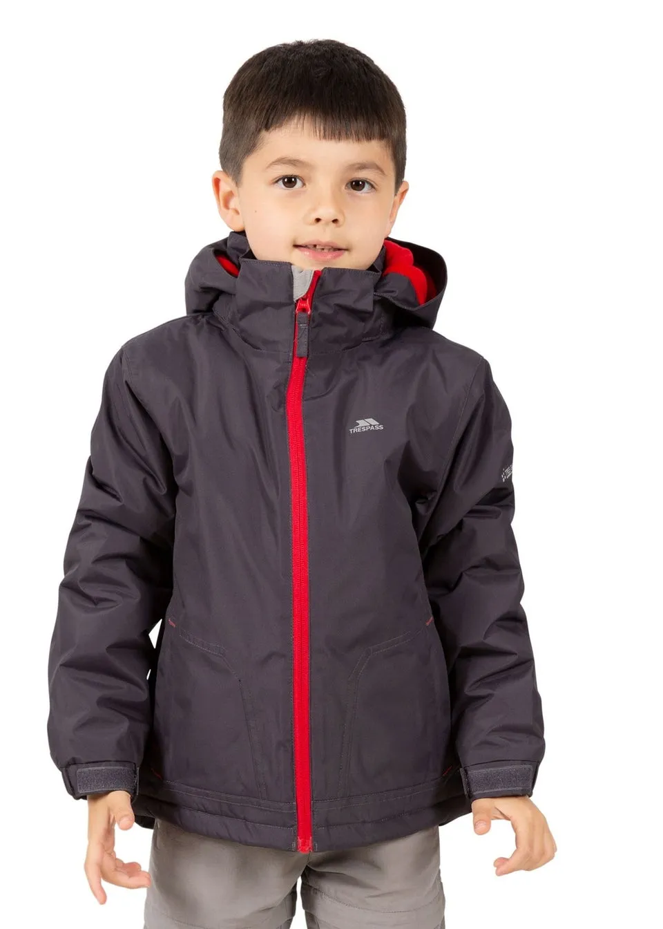 Trespass Boys Dark Grey Rudi Waterproof Jacket (2-12yrs)