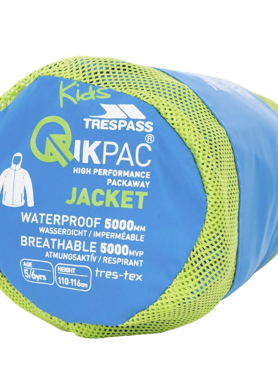 Trespass Kids Cobalt Qikpac Waterproof Packaway Jacket (2-12yrs)