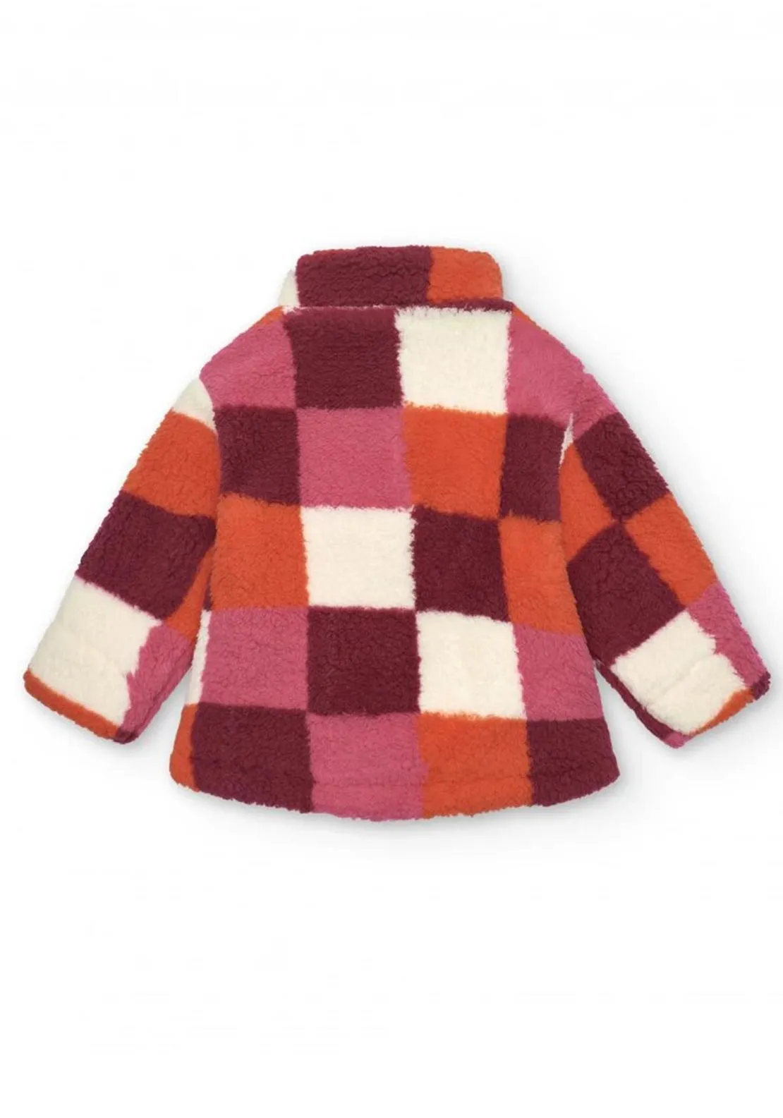 Tuc Tuc Girls Super Natural Check Fleece Jacket, Pink Multi