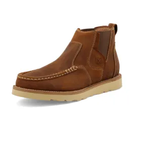 Twisted X Men's 4 Brown Chelsea Wedge Sole Round Toe Slip-On Boot