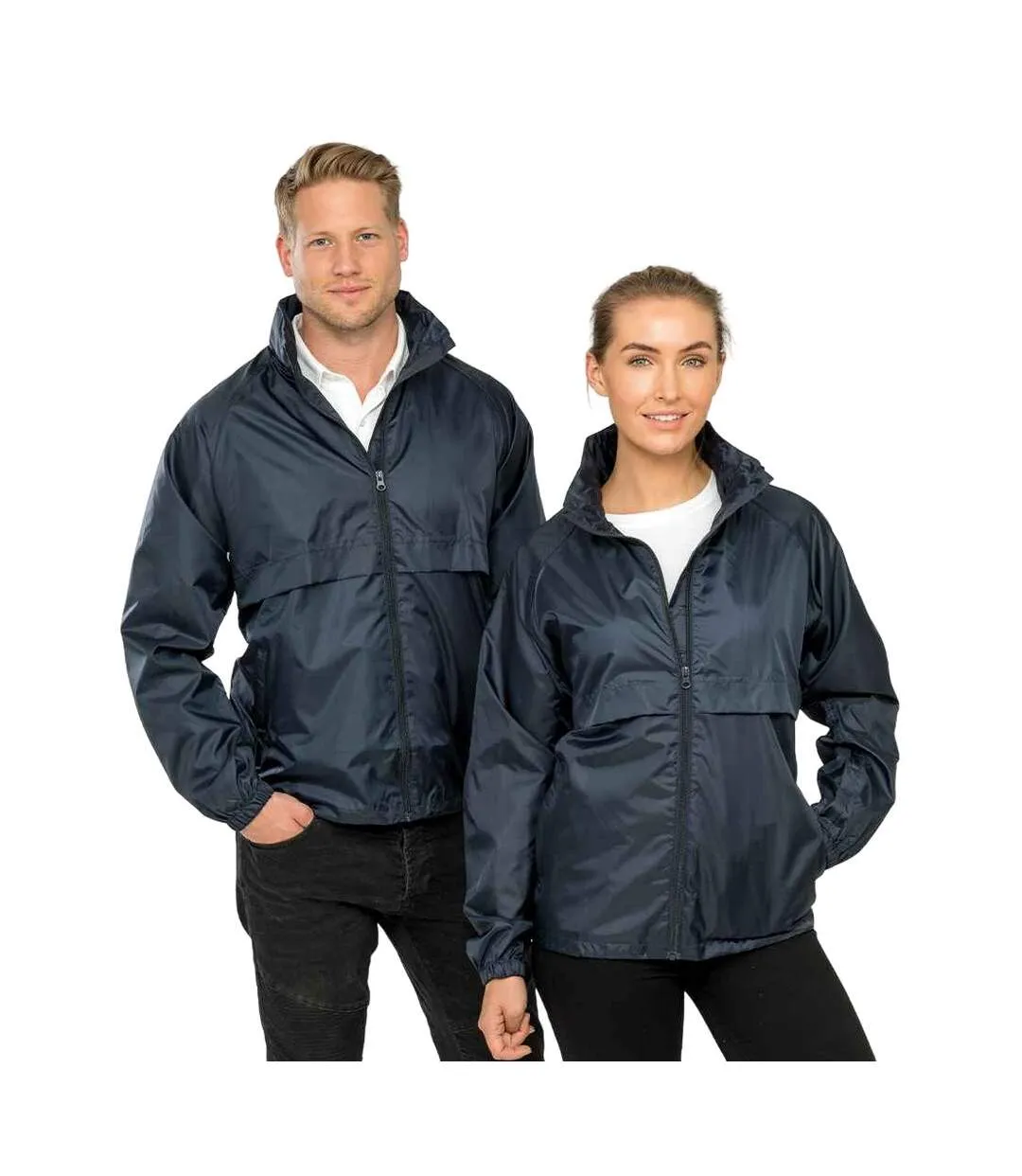 Unisex adult core lightweight waterproof jacket navy Result Core