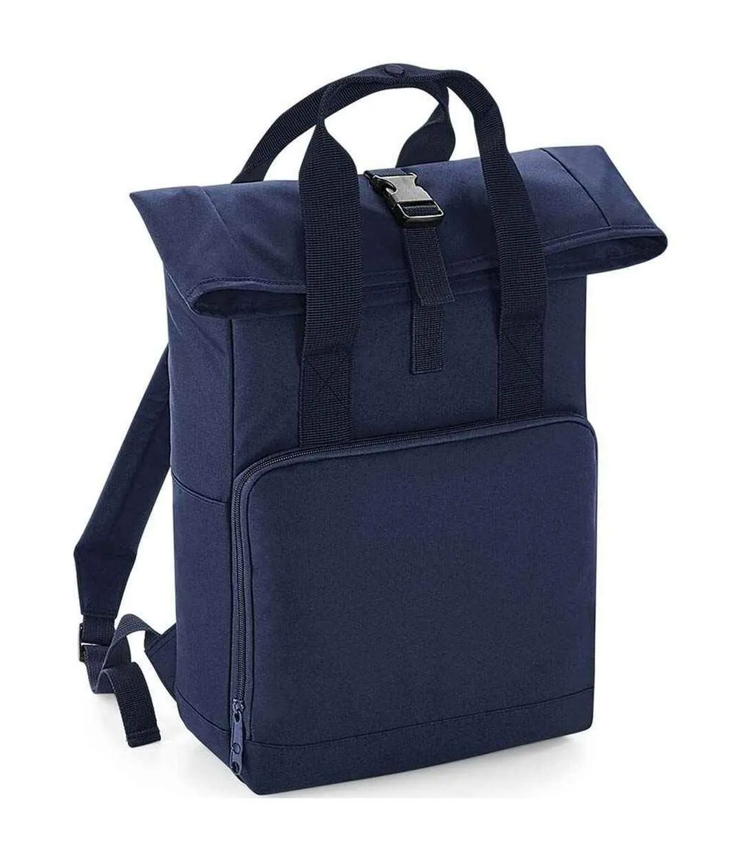 Unisex adult roll top twin handle backpack one size navy dusk Bagbase