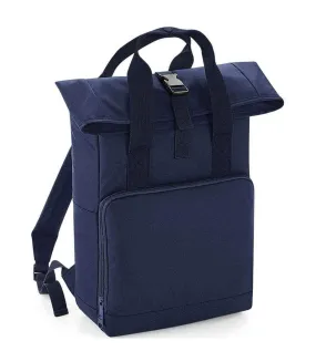 Unisex adult roll top twin handle backpack one size navy dusk Bagbase