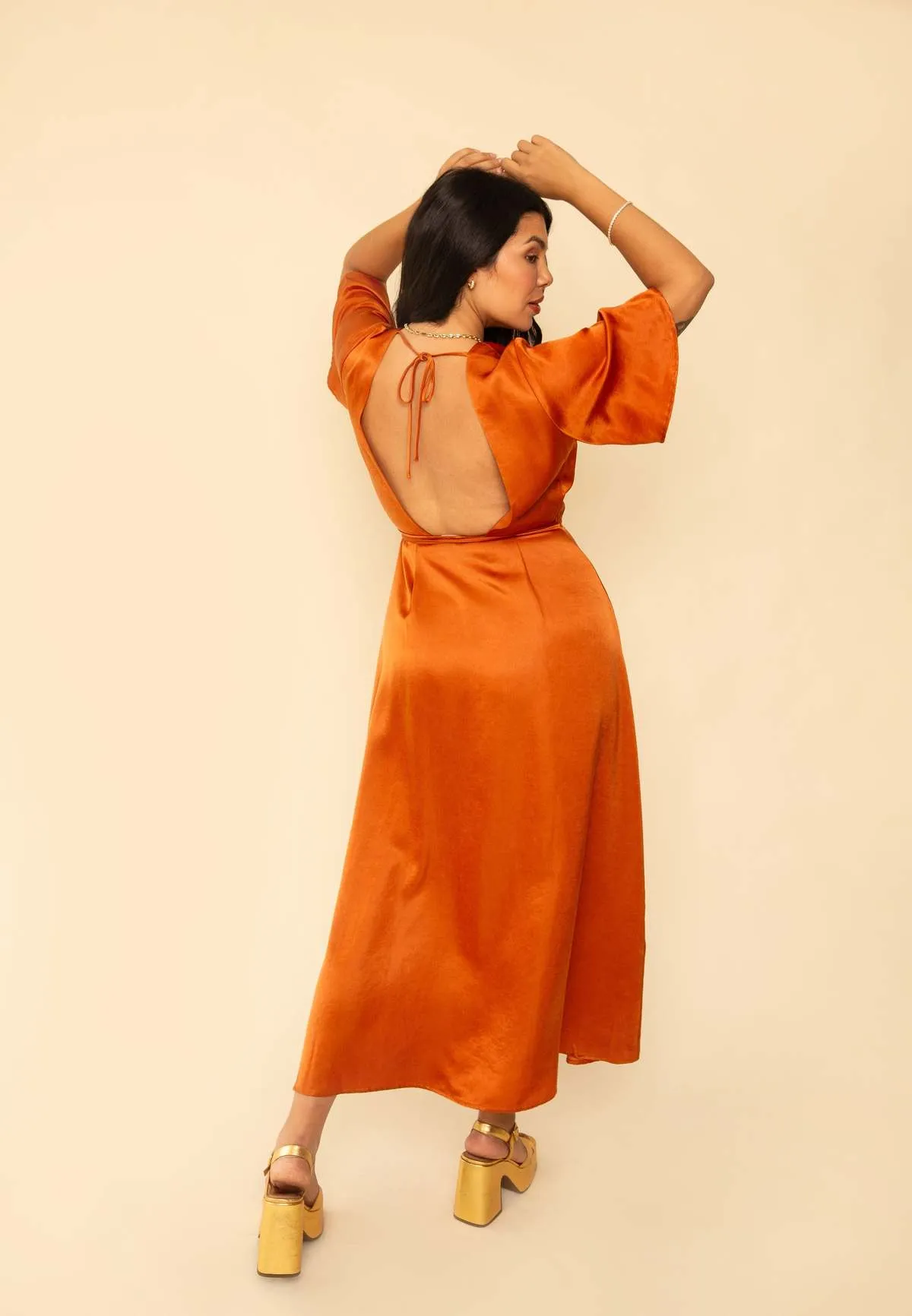 Whimsy + Row Lola Wrap Dress - Rust