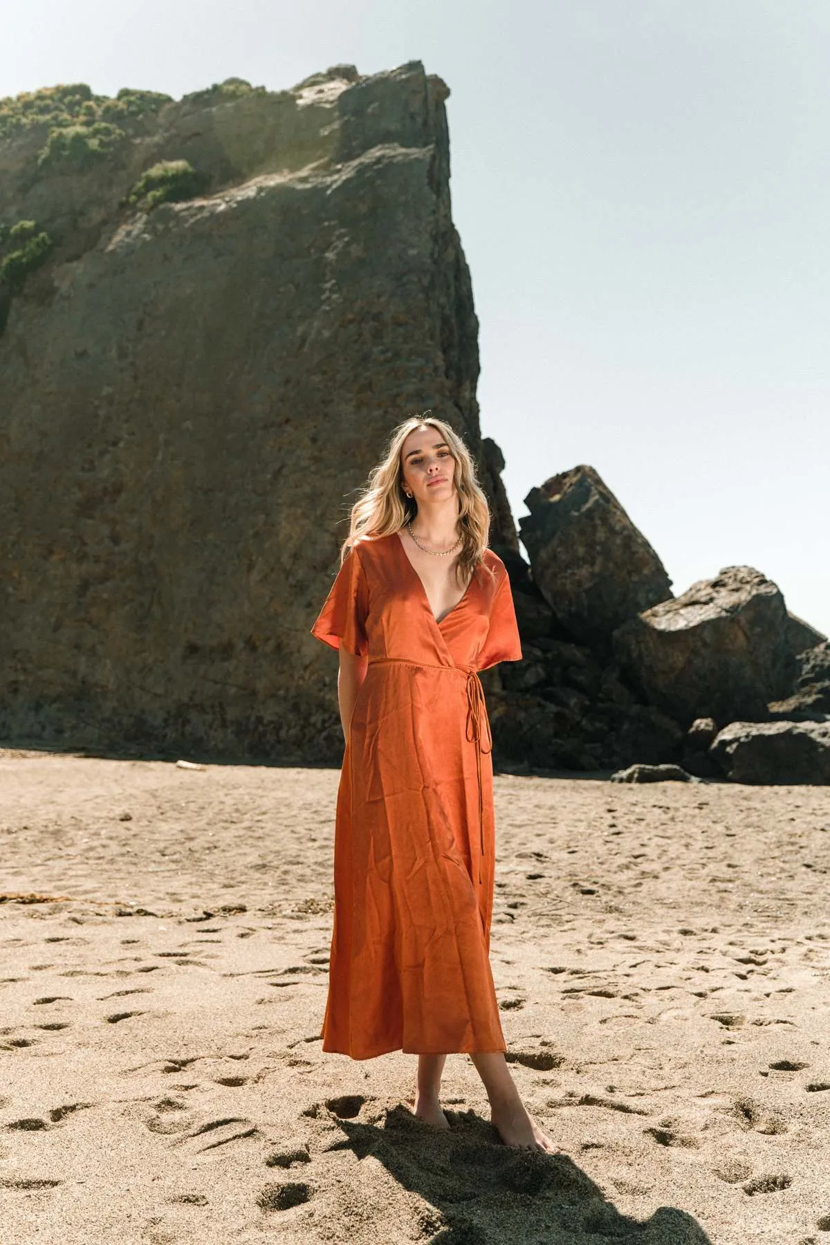 Whimsy + Row Lola Wrap Dress - Rust