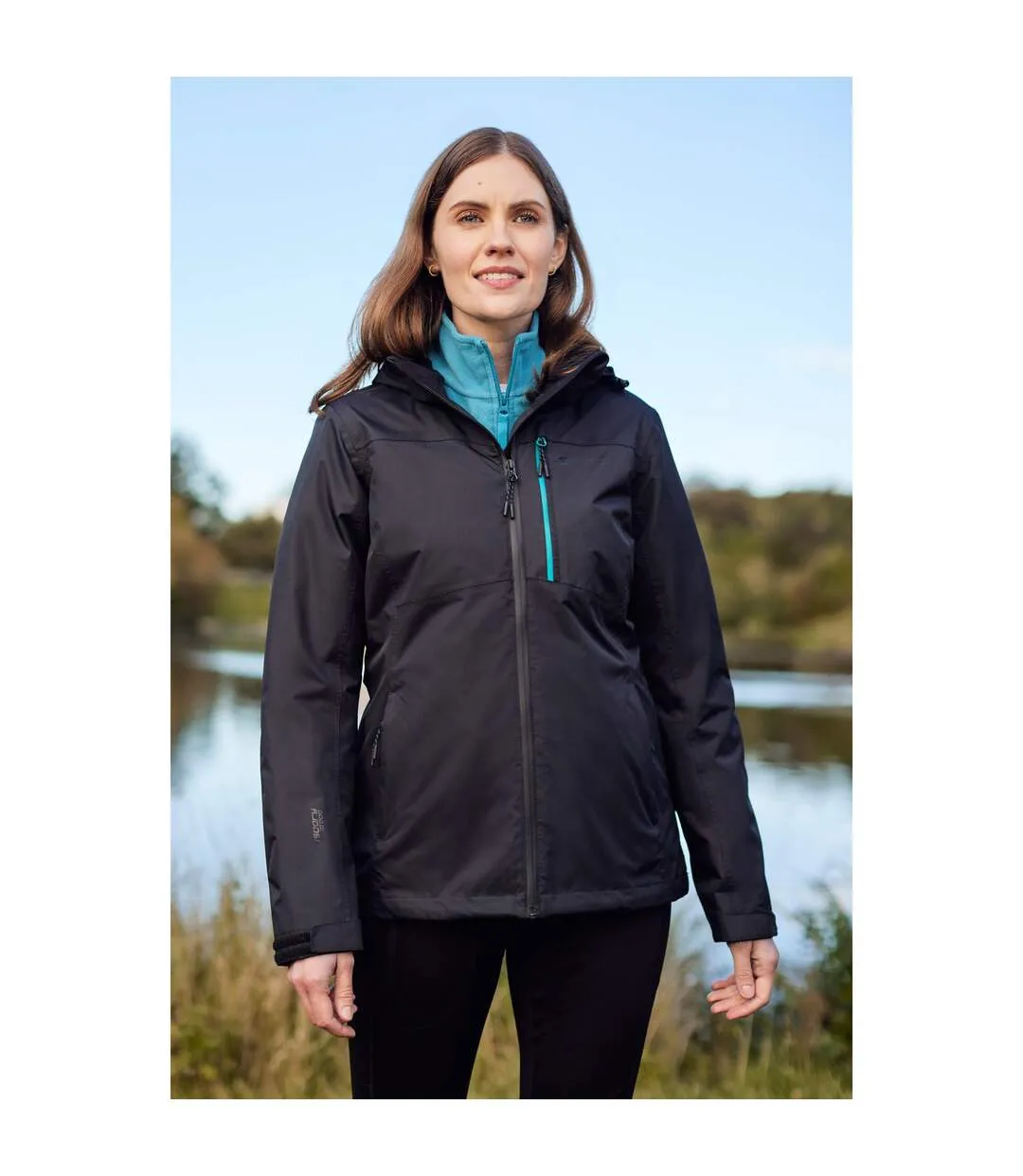 Womens/ladies rainforest ii extreme waterproof jacket jet black Mountain Warehouse